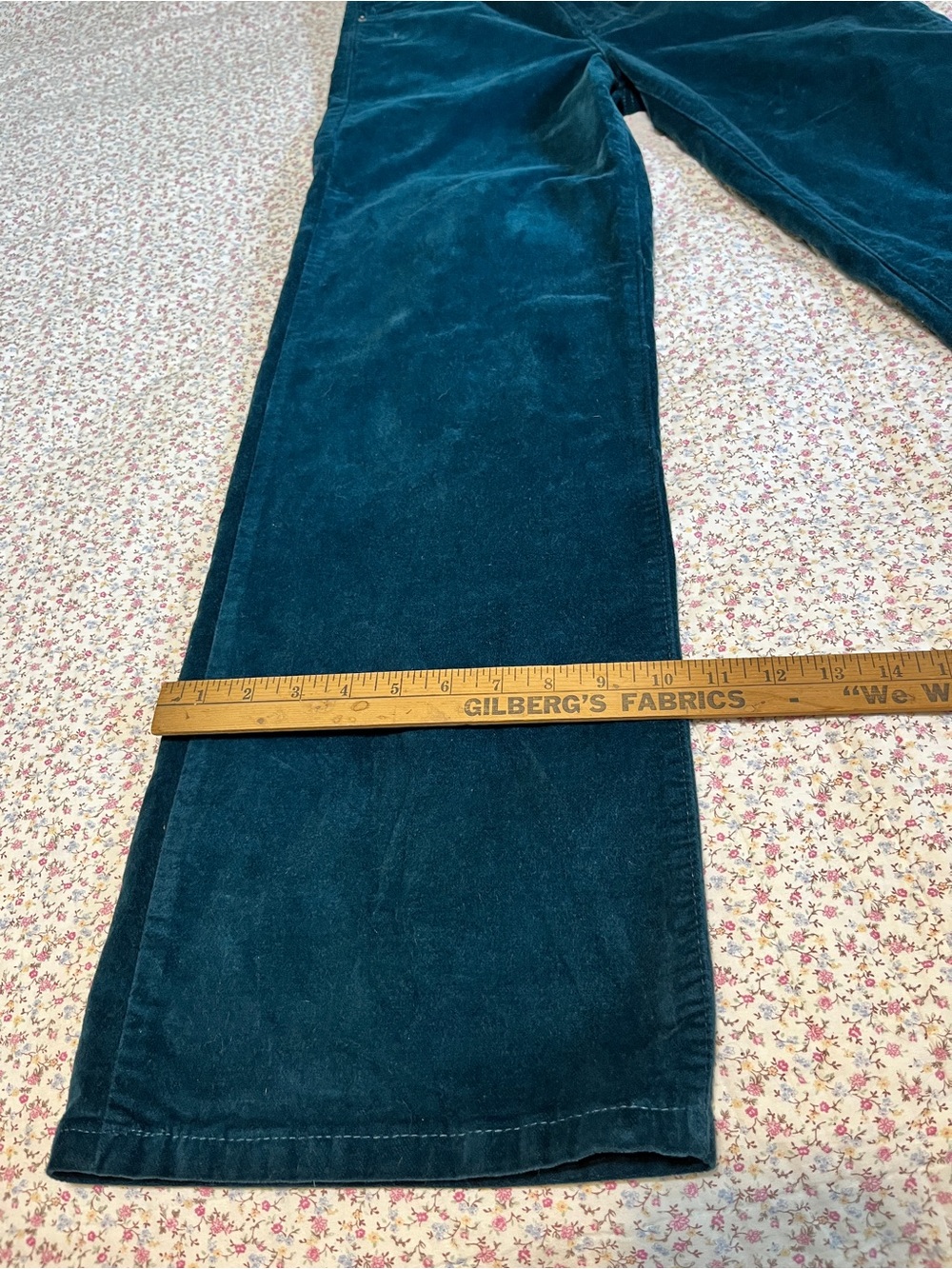 Teal Corduroy Wide Leg Pants. Size 4 - Picture 3 of 7